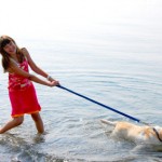 Girl playing dog