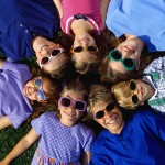 Children Wearing Sunglasses in Circle