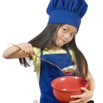 girl with cooking bowl